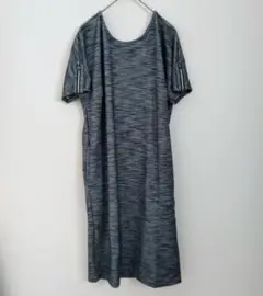 【美品】Rejoove 袖タブ付ワンピース 前田典子 青 細見え レジューヴ