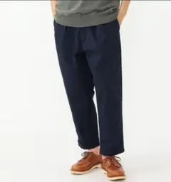 日本製 BEAMS+ 2 Pleats Twill ワイドチノパン ネイビー