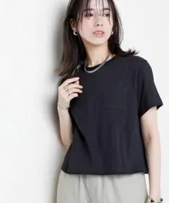【ニッセン】綿100%汗染みしにくいクロップド丈Ｔシャツ