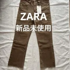 【新品未使用】ZARA HIGH-RISE CROPPED ブラウン デニム38