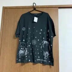 ブタさんプリント　黒Tシャツ