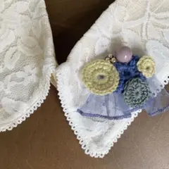 ハンドメイドブローチ　夢見るパステルカラーまんまる花モチーフ