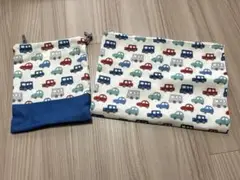 【値下げ】【新品未使用】ベルメゾン　車柄　巾着大判ランチョンマットセット