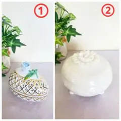 陶器　小物入れ【未使用】2個セット　アクセサリーケース　アクセサリー入れ　#20