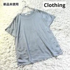 新品　Clothing ウォッシャブルシルク　フレンチスリーブTシャツ　LL