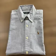 美品！Ralph Lauren ボタンダウンシャツ半袖ブルーサイズ140