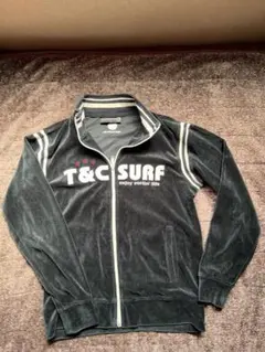 T&C SURF 黒　ジップアップジャケット　メンズ　Lサイズ トップス　美品