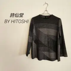 詩仙堂 HISENDO シセンドウ ちりめん ノーカラーシャツ チュニック
