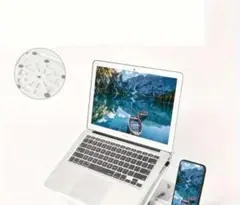 角度調可能 ノートPCスタンドマルチアングル回転ABS製熱放散 デスクマウント