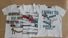 電車・新幹線・恐竜デザイン Tシャツ 3枚セット 110cm