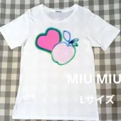 miumiu ミュウミュウ　半袖　Tシャツ　M ホワイト　ロゴ 新品】ミュウミュウ miumiu Tシャツ ホワイト ロゴ - メルカリ