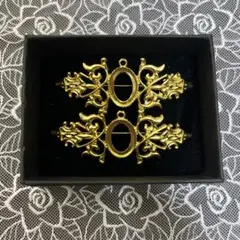 2個セット　ブローチベース18×13mm ゴールド