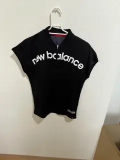 new balance 黒 半袖シャツ ジッパー付き