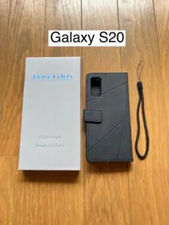 Galaxy S20 手帳型ケース ブラック ストラップ付き