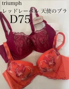 大特価新品　2点　D75 トリンプ Triumph 天使のブラ　レッドレーベル
