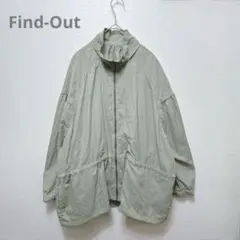 【Find-Out】ブルゾン　ジップアップ　薄手　カジュアル　サラサラ　カーキ