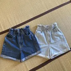 ハイウェストデニムショートパンツ　Mサイズ
