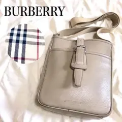 BURBERRY ノバチェック ショルダーバッグ ボックス型 斜め掛け レザー
