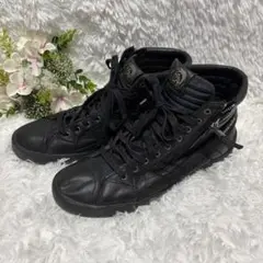 DIESEL レザースニーカー ブラック D-STRING