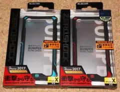 新品★エレコム iPhone X/XS ゼロショック タフバンパー 青＋赤セット