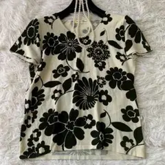 Super Beauty 花柄スパンコール付きカットソー　ＸＬサイズ
