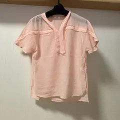 T・H COMPANY サーモンピンク スキッパー 半袖シャツ タック入り