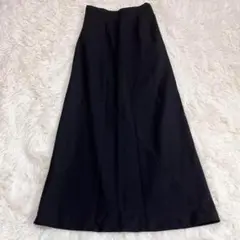 5323 美品✨フレアロングスカート ブラック 黒 綺麗め 大人可愛い 女っぽ