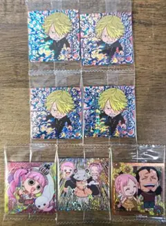 ワンピース　ウエハース　サンジ　ペローナ　くま　キュロス　レベッカ　レア　7枚