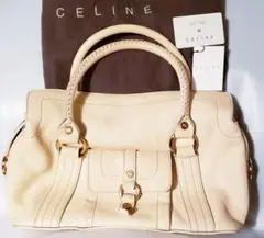 CELINE セリーヌ トートバッグ レザー レディース クリーム トリオンフ