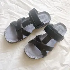 牛革 2WAY サンダル ネイビー SSサイズ
