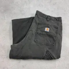 カーハート　ダックパンツ　ボトムス　ワークパンツ　古着　チャコールグレー　W38
