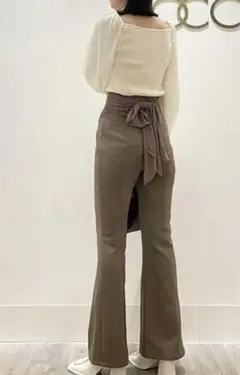 バックリボンフレアパンツ COCODEAL ココディール リボンパンツ フレア