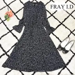 【FRAY I.D】花柄 ワンピース 黒 青 フラワー
