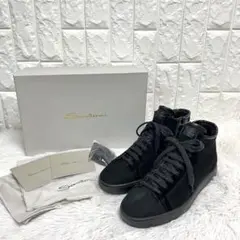【極美品】Santoni スェード×レザー ハイカットスニーカー 中ボア
