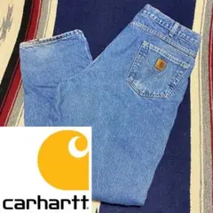 90s 古着 カーハート メキシコ製 デニム ロゴタグ 革タグ バギーパンツ