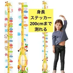 キリンC子供身長計 身長測定 壁貼り身長計 測定範囲0-200m