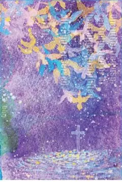 【北十字】ポストカード　はくちょう座　水彩画　Northern Cross