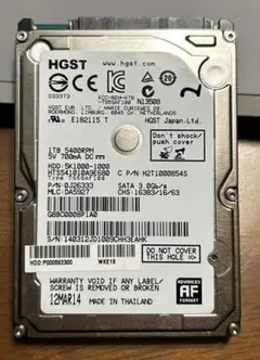 HGST 1TB 5400RPM SATA HDD 944時間