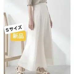 【新品】シアーチェックフレアスカート/アイボリー/薄いベージュ/後ろゴム/S