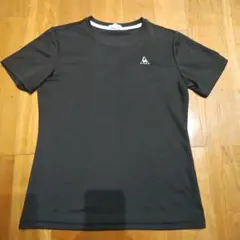 ルコックスポルティフ　ブラック Tシャツ 半袖 ロゴ付き　L
