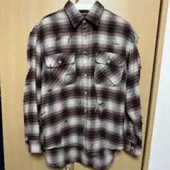 LEMMA ダメージ加工 ネルシャツ Mサイズ