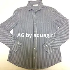 《AG by アクアガール 》ストライプ シャツ ブラウス　NAVY