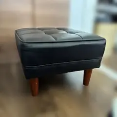 【美品】オットマン スツール チェア おしゃれ 足置き ソファスツール ブラック