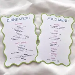 【メニュー表】ドリンクメニュー ペーパーアイテム ウエディング フードメニュー