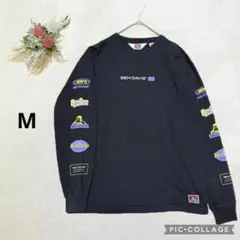 ベンデイビス 【M】 プリントシャツ 長袖Tシャツ ロンT コットン100% 黒