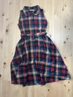 チェック柄ノースリーブワンピース