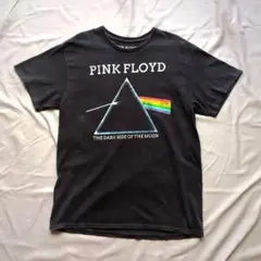 ピンクフロイド半袖TシャツバンドTデカロゴプリントフェードコピーライト丸胴黒L