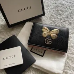 【極上美品】 GUCCI グッチ バタフライ 3つ折り 財布 コンパクト