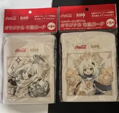 コカコーラ 原神 インパクト オリジナル巾着ポーチ 巾着 パイモン　2点