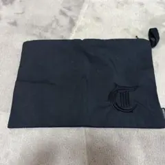 MENS TENORSSロゴ入り黒ナイロンポーチ 中型